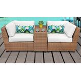 Laguna 3 Piece Outdoor Wicker Patio Furniture Set 03b in Sail White - TK Classics Laguna-03B-White