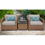 Laguna 3 Piece Outdoor Wicker Patio Furniture Set 03a in Beige - TK Classics Laguna-03A-Beige