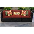 Venice 3 Piece Outdoor Wicker Patio Furniture Set 03c in Terracotta - TK Classics Venice-03C-Terracotta