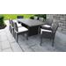Barbados Rectangular Outdoor Patio Dining Table w/ 6 Armless Chairs And 2 Chairs W/ Arms in Sail White - TK Classics Barbados-Dtrec-Kit-6Adc2Dcc-White