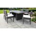 Belle Rectangular Outdoor Patio Dining Table w/ 6 Armless Chairs in Sail White - TK Classics Belle-Dtrec-Kit-6C-White
