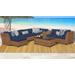 Laguna 10 Piece Outdoor Wicker Patio Furniture Set 10b in Navy - TK Classics Laguna-10B-Navy