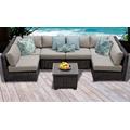 Venice 7 Piece Outdoor Wicker Patio Furniture Set 07d in Beige - TK Classics Venice-07D-Beige