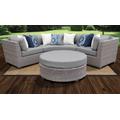 Florence 4 Piece Outdoor Wicker Patio Furniture Set 04a in Grey - TK Classics Florence-04A-Grey