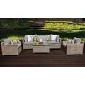 Monterey 6 Piece Outdoor Wicker Patio Furniture Set 06b in Grey - TK Classics Monterey-06B-Grey