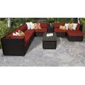 Venice 10 Piece Outdoor Wicker Patio Furniture Set 10b in Terracotta - TK Classics Venice-10B-Terracotta