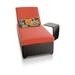 Classic Chaise Outdoor Wicker Patio Furniture w/ Side Table in Tangerine - TK Classics Classic-1X-St-Tangerine