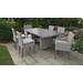 Monterey Rectangular Outdoor Patio Dining Table w/ 4 Armless Chairs and 2 Chairs w/ Arms in Grey - TK Classics Monterey-Dtrec-Kit-4Adc2Dcc-Grey