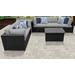 Belle 6 Piece Outdoor Wicker Patio Furniture Set 06d in Grey - TK Classics Belle-06D-Grey