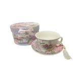 Gracie Oaks Batts Love In The Garden 2 Piece Coffee Mug Set Porcelain/Ceramic in Blue/Brown/Pink | 8 H in | Wayfair