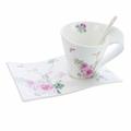 Gracie Oaks Cavanaugh Butterfly w/ Pink Flowers 3 Piece Teacup & Saucer Set Glass in Pink/White | 8 H in | Wayfair 3C1388B2F96445C3990040A30BECCDC6