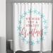 The Holiday Aisle® Allyssa Starfish Wreath Single Shower Curtain Polyester in Blue/Pink/White | 74 H x 71 W in | Wayfair