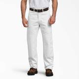 Dickies Men's Big & Tall Relaxed Fit Double Knee Carpenter Painter's Pants - White Size 34 36 (2053)