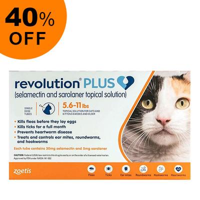 Revolution Plus For Medium Cats 5.5-11lbs (Orange) 6 Pack - Get 40% Off Today