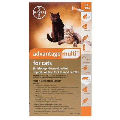 Advantage Multi for Kittens & Small Cats Up To 10lbs (Orange) 3 Doses