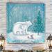 The Holiday Aisle® Polar Bear Christmas - Wrapped Canvas Print Canvas, Solid Wood in Blue | 16 H x 16 W x 1 D in | Wayfair