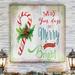 The Holiday Aisle® 'Merry Candycane' Wrapped Canvas Textual Art on Canvas Metal in Red/White | 40 H x 40 W x 1 D in | Wayfair