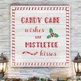 The Holiday Aisle® Candy Cane Wishes - Wrapped Canvas Print Metal in Red | 32 H x 32 W x 1 D in | Wayfair 07679692F0CC4FCC95CC6B8094792FE0