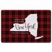 Red 27 x 1 W in Kitchen Mat - The Holiday Aisle® Taniya There's No Place Like New York for the Holidays Kitchen Mat Synthetics | Wayfair