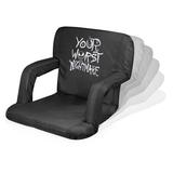 Picnic Time Jack Ventura Portable Reclining/Folding Stadium Seat w/ Cushion Metal in Black/White | 38 H x 20 W x 4 D in | Wayfair 618-00-179-224-11