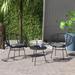 Bay Isle Home™ 3 Piece Rattan Seating Group w/ Cushions Synthetic Wicker/All - Weather Wicker/Wicker/Rattan in Black/Brown | Outdoor Furniture | Wayfair