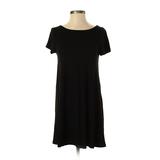 Pull&Bear Casual Dress - Shift: Black Solid Dresses - Women's Size Small