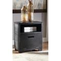 Gracie Oaks Jose End Table w/ Storage Wood in Black/Brown | 24 H x 20 W x 18 D in | Wayfair 93059E0E98FE4EB09F473C790B199077