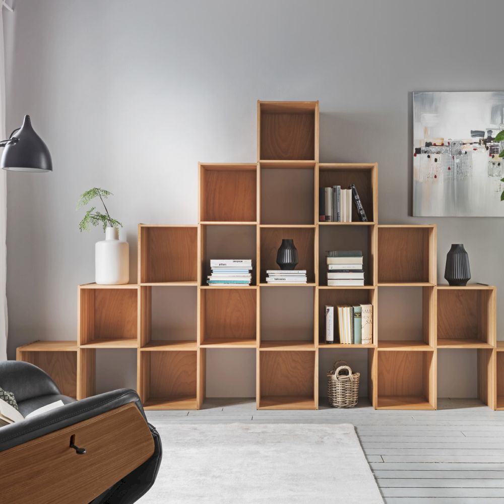 Massivholz »Thomas« Würfel-Element mit Rückwand Fachboden / Eiche