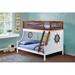 Knotts Twin Over Full Standard Bunk Bed by Harriet Bee Wood in Brown/White | 69 H x 58 W x 80 D in | Wayfair AEC64A98F3D841F9A3B31291C7B29363