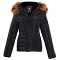 shelikes Women's Winter Padded Jacket Quilted Warm Faux Fur Hooded Coat Ladies Parka Jacket