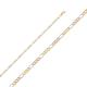 14ct Yellow Gold White Gold and Rose Gold Figaro 3 Plus 1 Links 2.6mm Concave Necklace Jewelry Gifts for Women - 46 Centimeters