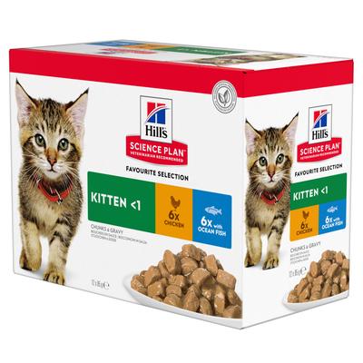 48x85g Fischauswahl Hill's Science Plan Kitten Katzenfutter nass