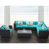 Lark Manor™ Anastase 8 Piece Sectional Seating Group w/ Cushions Synthetic Wicker/All - Weather Wicker/Wicker/Rattan | Outdoor Furniture | Wayfair