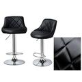 2x Modern Leather Swivel Bar Stools Breakfast Kitchen Chair Chrome Base Gas Lift (Black)