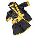 kidboXXer Baby & Kids Boxing Short & Gown Set - Uniform. Light Weight Satin Style Robe (Ages 12 Months - 14 Years) Black & Gold (Black/Gold, 12-14 Years)