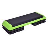 Costway 43 Inches Height Adjustable Fitness Aerobic Step with Risers-Green