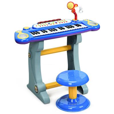 Costway 37 Key Electronic Keyboard Kids Toy Piano-Blue