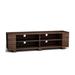 Costway 59 Inch Console Storage Entertainment Media Wood TV Stand-Walnut