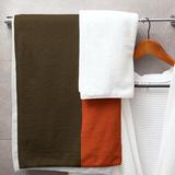 East Urban Home Cleveland Throwback Football Stripes Microfiber Bath Towel Polyester in Orange/Gray | 30 W in | Wayfair