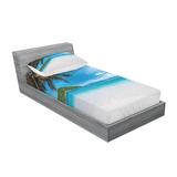 East Urban Home Exotic Beach w/ Sand & Palm Tree Forest Sky & Clouds Sheet Set Microfiber/Polyester | Twin | Wayfair