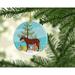 The Holiday Aisle® Hinny Horse Donkey Holiday Shaped Ornament Ceramic/Porcelain in Blue | 3 H x 3 W x 0.25 D in | Wayfair