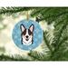 The Holiday Aisle® Snowflake Tricolor Corgi Hanging Figurine Ornament Ceramic/Porcelain in Black/Blue | 3 H x 3 W x 0.25 D in | Wayfair