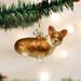 Old World Christmas Pembroke Welsh Corgi Hanging Figurine Ornament Glass in Brown | 3.5 H x 3.5 W x 1.5 D in | Wayfair 12342