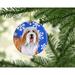 The Holiday Aisle® Bearded Collie Winter Snowflake Holiday Hanging Figurine Ornament /Porcelain in Blue/Brown | 3 H x 3 W x 0.25 D in | Wayfair