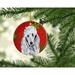 The Holiday Aisle® Standard Poodle Snowflakes Holiday Hanging Figurine Ornament Ceramic/Porcelain in Red/White | 3 H x 3 W x 0.25 D in | Wayfair