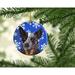 The Holiday Aisle® Australian Cattle Dog Winter Snowflakes Holiday Hanging Figurine Ornament /Porcelain in Black/Blue | Wayfair