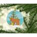 The Holiday Aisle® American Lamancha Goat Holiday Shaped Ornament Ceramic/Porcelain in Blue | 3 H x 3 W x 0.25 D in | Wayfair