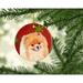 The Holiday Aisle® Pomeranian Snowflake Holiday Christmas Hanging Figurine Ornament Ceramic/Porcelain in Brown/Red | 3 H x 3 W x 0.25 D in | Wayfair