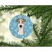 The Holiday Aisle® Snowflake Wire Hai Fox Terrier Hanging Figurine Ornament Ceramic/Porcelain in Blue/Brown | 3 H x 3 W x 0.25 D in | Wayfair