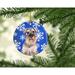 The Holiday Aisle® Winter Snowflakes Holiday Schnauzer Hanging Figurine Ornament Ceramic/Porcelain in Black/Blue | 3 H x 3 W x 0.25 D in | Wayfair